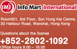 Info Mart International Office hours 9-18 tel 852-2802-1092